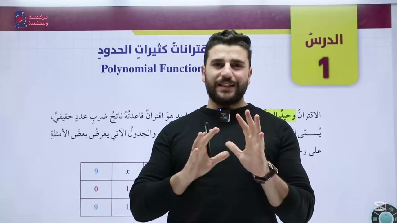 اقترانات كثيرات الحدود الصف العاشر الفصل الثاني الجزء الاول 