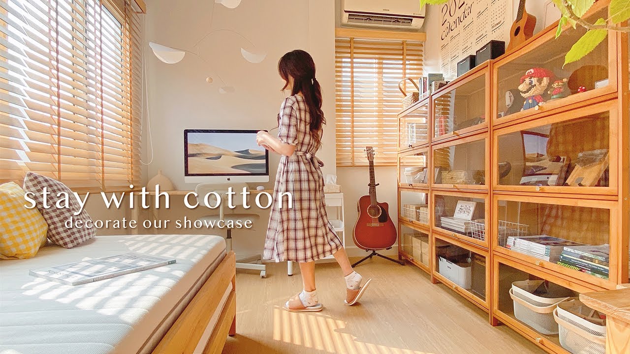 จัดตู้โชว์ในห้องทำงาน & ห้องนอนขนาดเล็ก | เกี๊ยวกรอบสมุนไพรชีส 🧀 | วันที่สดใส 🎵 | กำจัดไรฝุ่น | VLOG