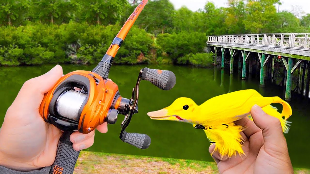 Fishing a Duck Lure for Pond MONSTERS! 