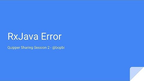 RxJava Error Handling