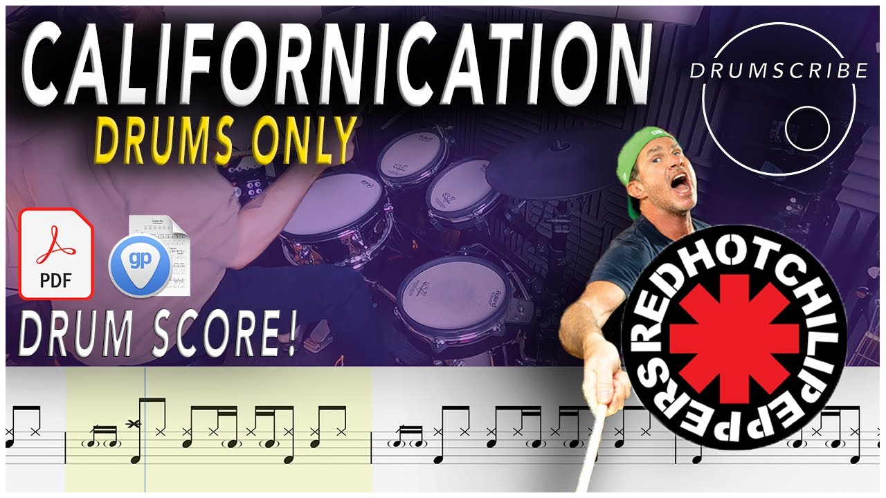 Californication (DRUMS ONLY) Red Hot Chili Peppers Drum SCORE Sheet