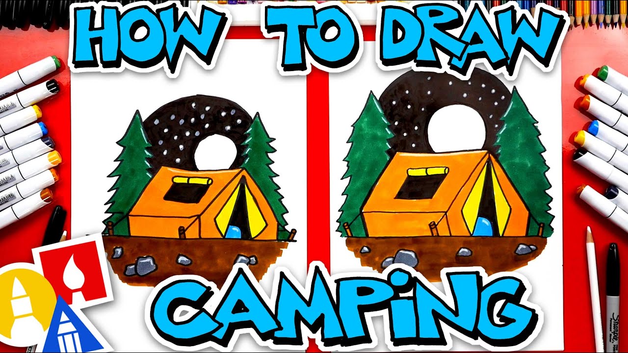 How To Draw A Camping Tent - #Campyoutube Draw #Withme