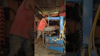 165.70.14 Tubeless #tyre #cut repair  and tyre fitting  #tyre #changer  machine..🙏👍🇮🇳👍