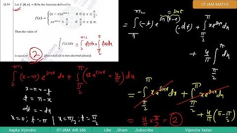 Definite Integration IITJAM 2022 PYQ Q solve in 10 sec || Vijendra Yadav