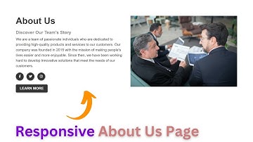 Building a Responsive About Us Page, Website Template : HTML & CSS Tutorial