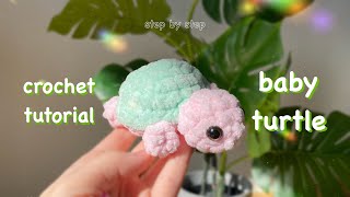 Crochet BABY TURTLE 🐢 easy tutorial for beginners 🌿 Amigurumi animal