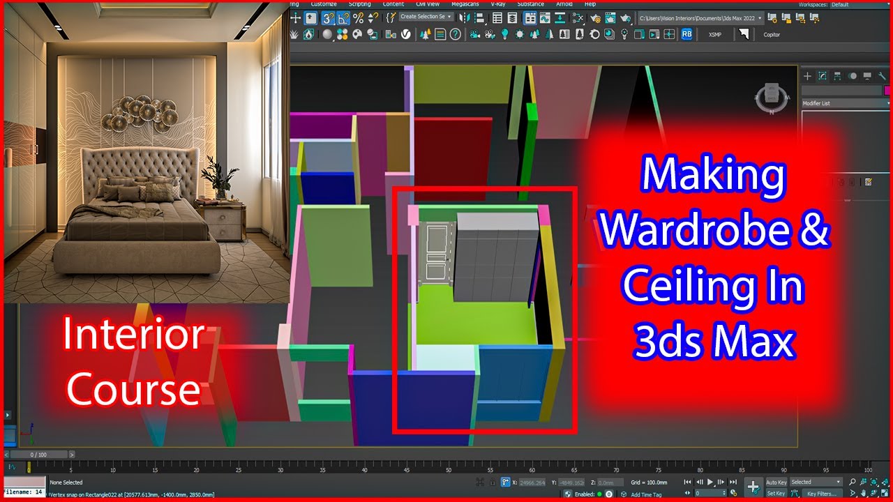 Making Wardrobe And Ceiling In 3ds max || Detail Tutorial Interior ...