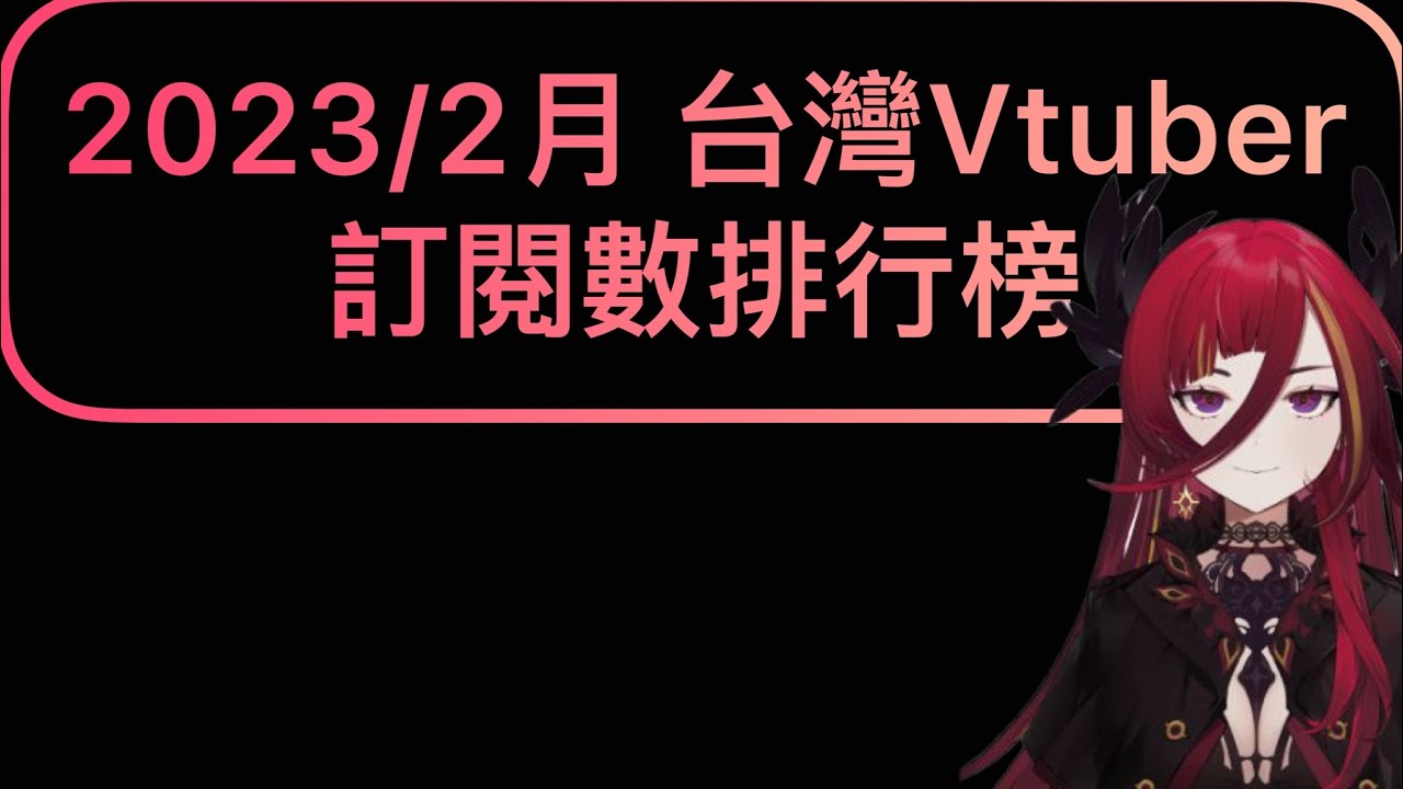台灣vtuber訂閱數排行榜(2023/2月) 縮圖