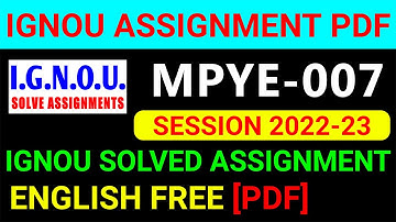MPYE-007 Solved Assignment 2022-23 in English, MPYE 7 Solved Assignment 2023, MPYE 7 Assignment