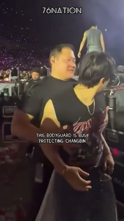 THIS BODYGUARD GOT A FREE BACK HUG FROM STRAY KIDS CHANGBIN #kpop #skz #straykids #changbin #hyunjin