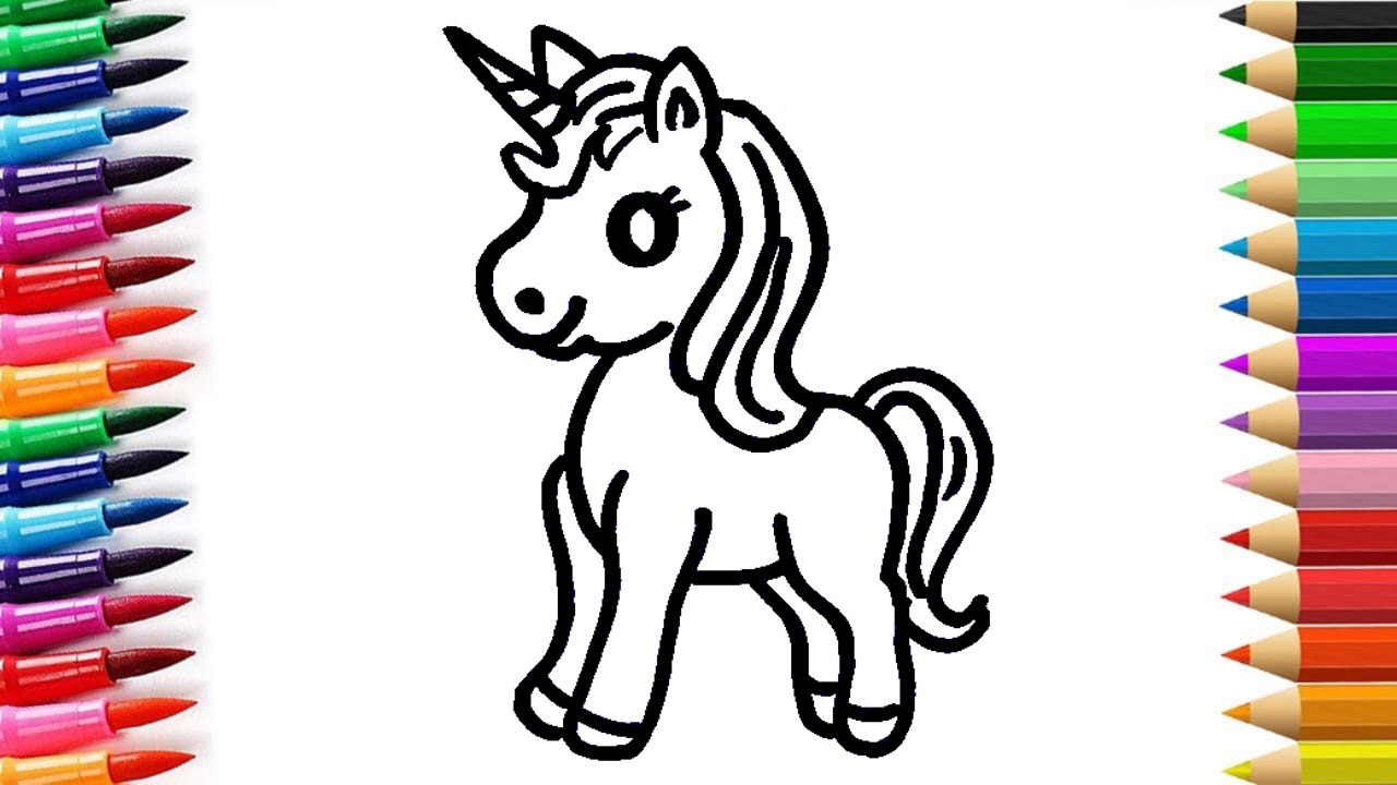 How To Draw A Unicorn 🦄 Drawing And Coloring A Cute Unicorn 🌈 Drawings For Kids