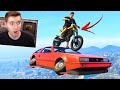 GTA V Online: MISSÃO IMPOSSÍVEL - SUBI DE MOTO em um CARRO NO CÉU!!! (CORRIDA)