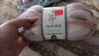 Knitting Up That Hobby Lobby Clearance Yarn -- Yarn Bee Fair Isle Shawl (Without a Pattern)