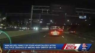 Man killed, family of 4 injured in Boston wrong-way driver crash