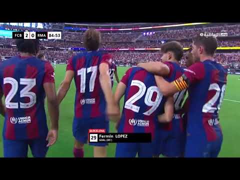هدف برشلونه الثاني صاروخ على ريال مدريد عن طريق الجوهره الجديد فيرمن لوبيز
