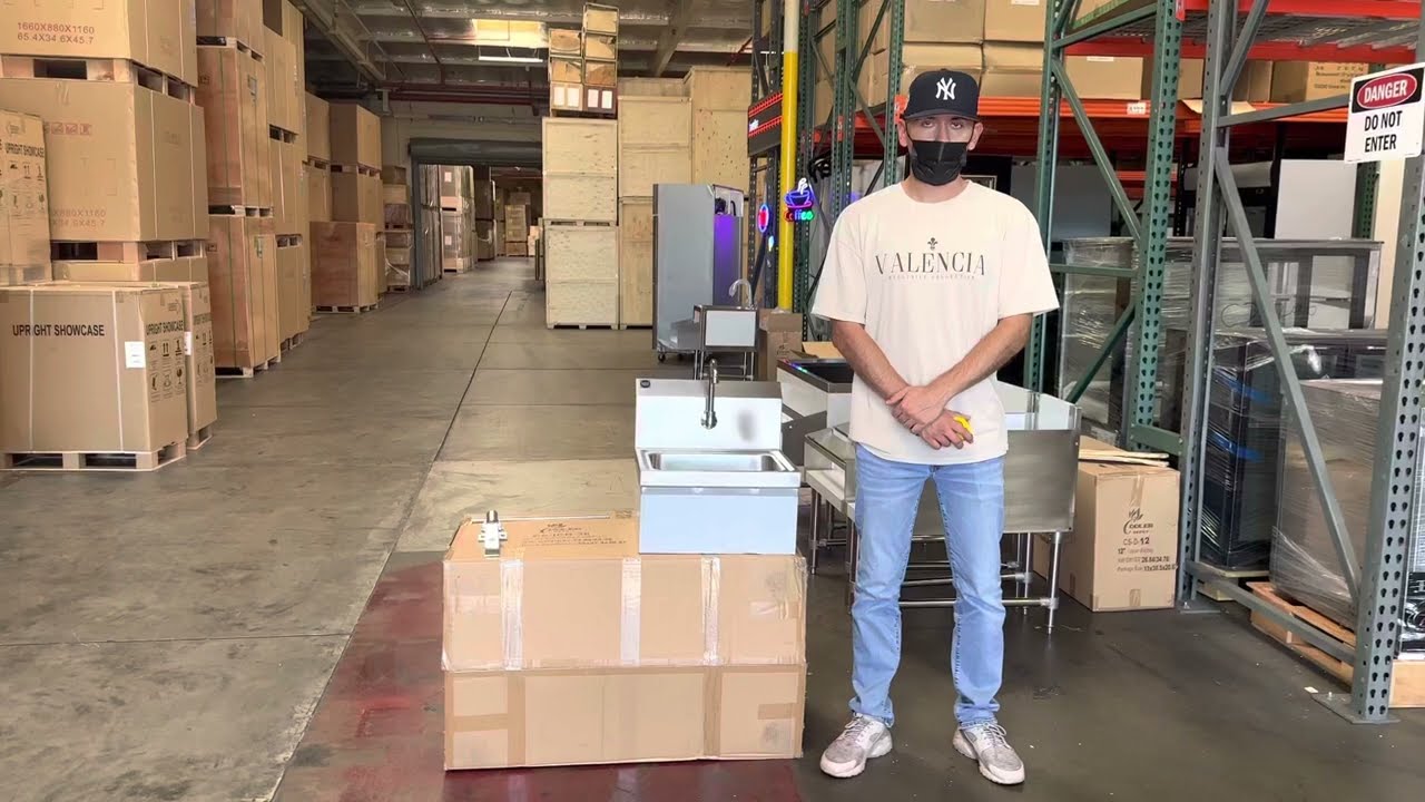 Hand Sink with Knee Operated Valve Commercial Hands Free Wall Mount Basin USA