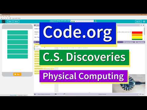 Arrays and Color LEDs Lesson 10.4 Tutorial with Answers Code.org CS Discoveries Physical Computing