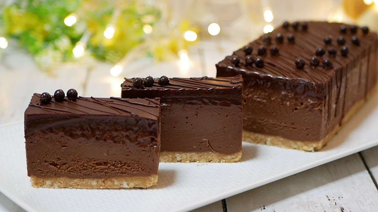 生チョコチーズケーキの作り方  NO-BAKE Chocolate Cheesecake (Nama-Choco Cake)