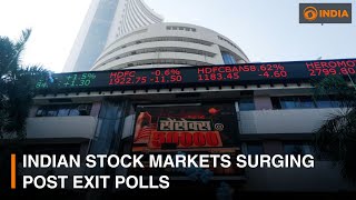 Indian stock markets surging post exit polls & other updates | DD India Live