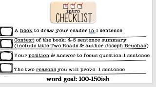 Two Roads Essay: Intro and Proof Paragraph One