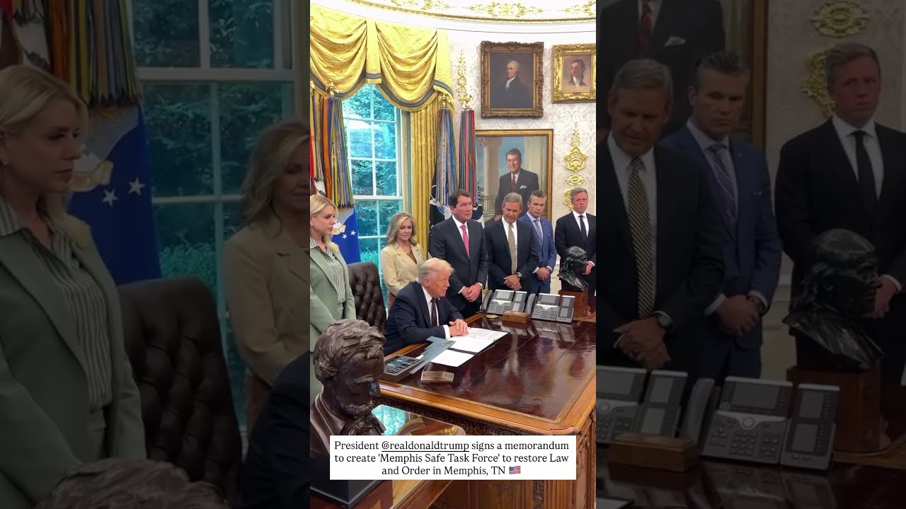 President Donald Trump Signs A Memorandum To Create Memphis Safe Task Force Restore Law And 
