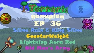 TERRARIA EPISODE 36[1080p60] - KING Slime,Counter Weight,Lightning Aura Rod,Old Man's Army