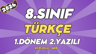 8. Sınıf Türkçe 1.Dönem 2.Yazılı Meb Müfredatı