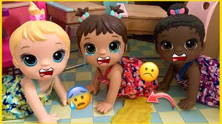 BABY ALIVE Triplets have a Accident at School! 