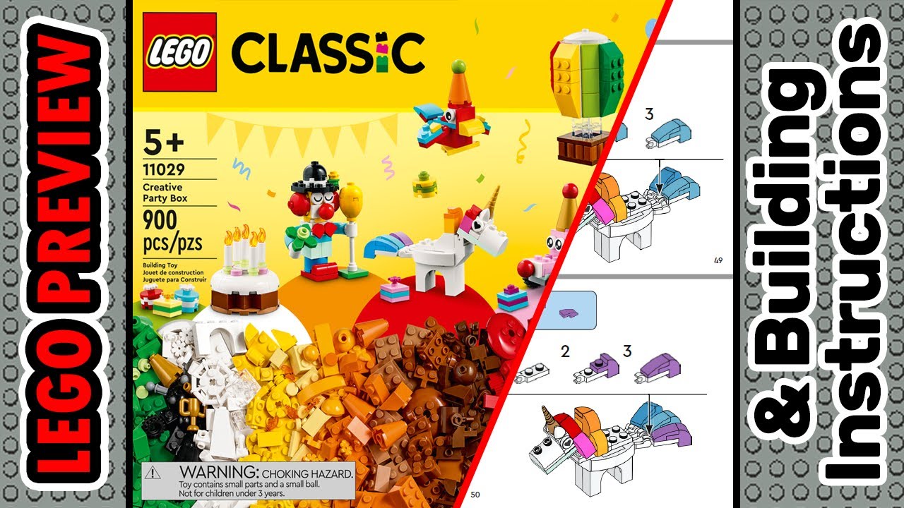 LEGO Classic Creative Party Brick Box Building Set Toy 900 Piece for Ages 5+