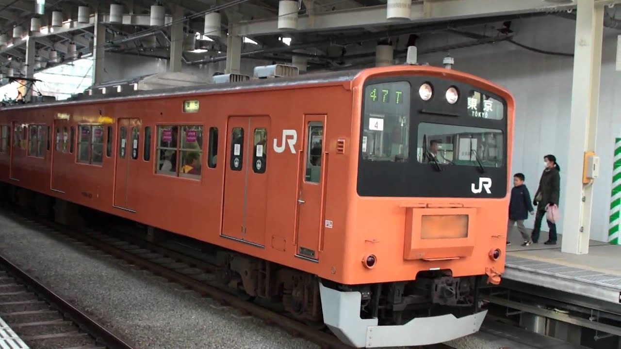 【惜別】201系中央線快速東京行。高架後の武蔵境駅上りホーム。