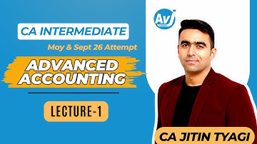 CA Inter Advanced Accounting Lecture 1 | Free Demo Class | CA Jitin Tyagi | AVJ Academy