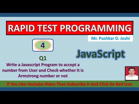 Armstrong Number check in Js || Rapid Test Programming || Joshi Pushkar D. || Web Technology