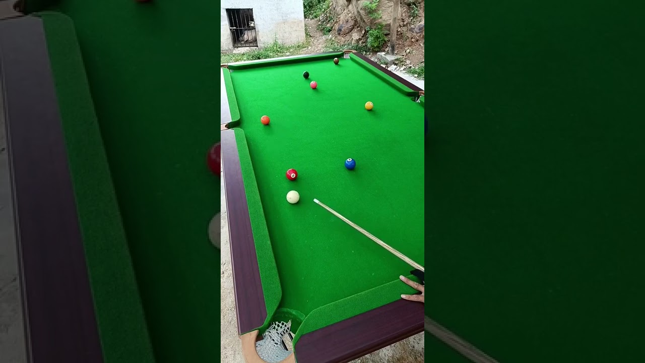 Billiard amazing black ball pot cue touches into four borders YouTube