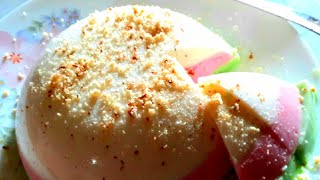 Thanda Rainbow Ghas ka Halwa (Agar-Agar, China Grass) Recipe | Try Color China Grass pudding