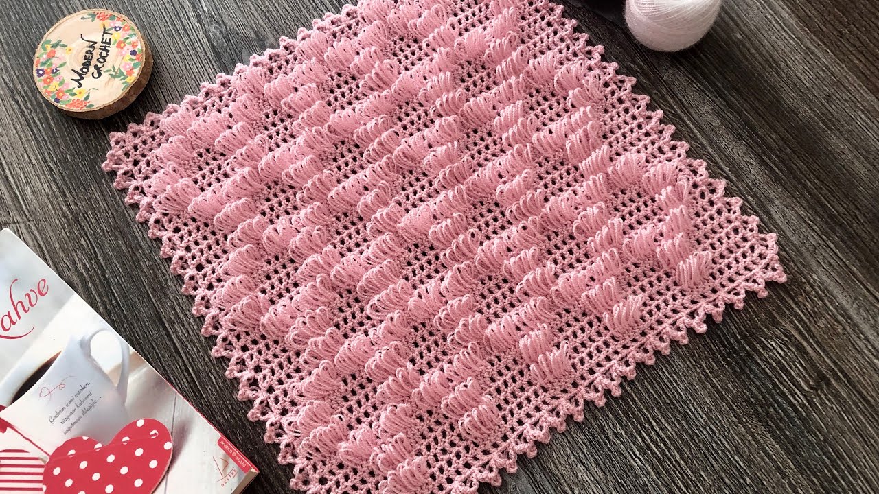 Yepyeni Bir Model Daha /Püsküllü Kare Lif Modeli/ Bebek Battaniye Modeli