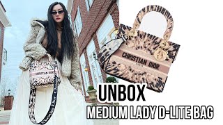 UNBOX MEDIUM LADY D-LITE BAG Multicolor Tie & Dior Embroidery $5300