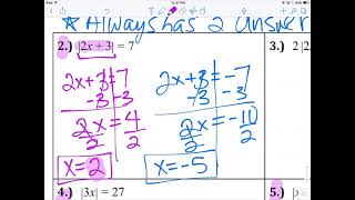 Unit 1 Part 2 Absolute Value Notes
