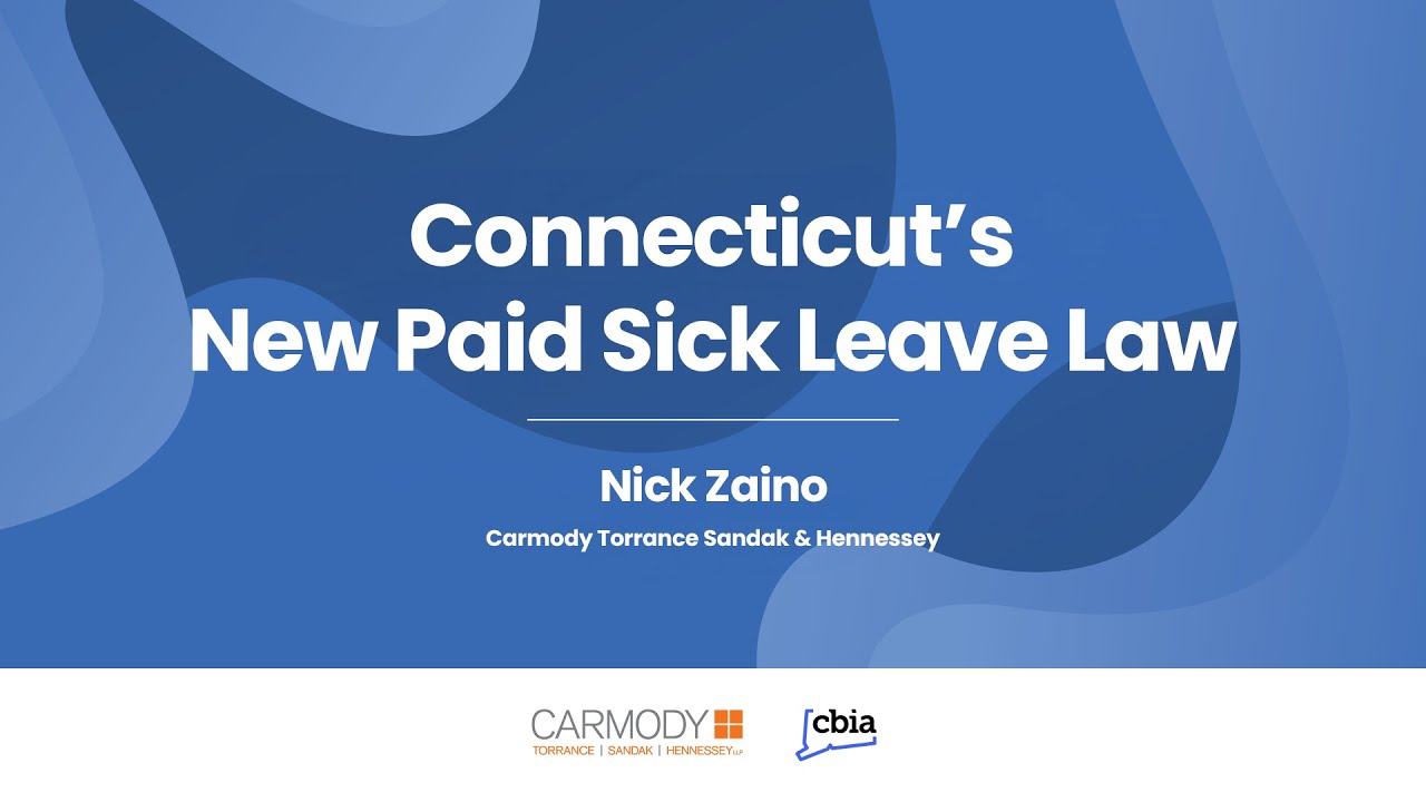 HR Hotline Live: Connecticut's New Paid Sick Leave Law - YouTube