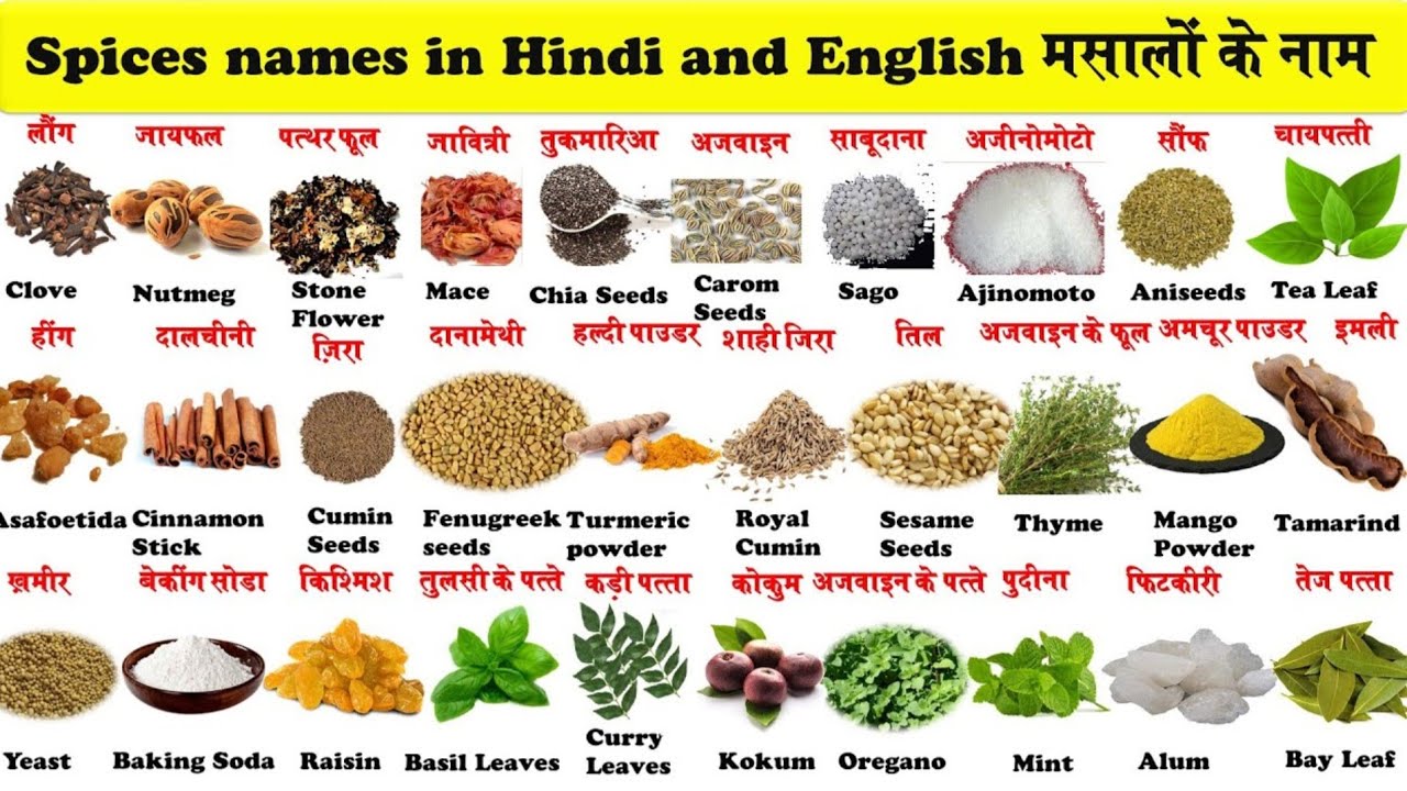 spice-name-english-to-hindi-masalo-ke-name-youtube