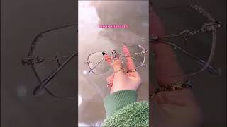 Crystal pink glitter rimless glasses for women🎀#glasses #eyeglasses #eyewear #colorchange #frameless