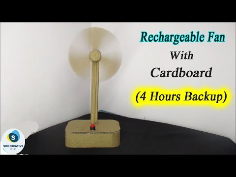 How to make Rechargeable Fan at Home with Cardboard || DIY Mini Rechargeable Fan (Very Easy)