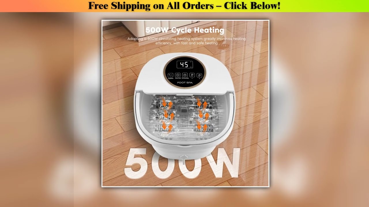 Foot Bubble Bath with Massage Heating Function,Foldable Foot Massager, Foot Reflex Zones Massage,