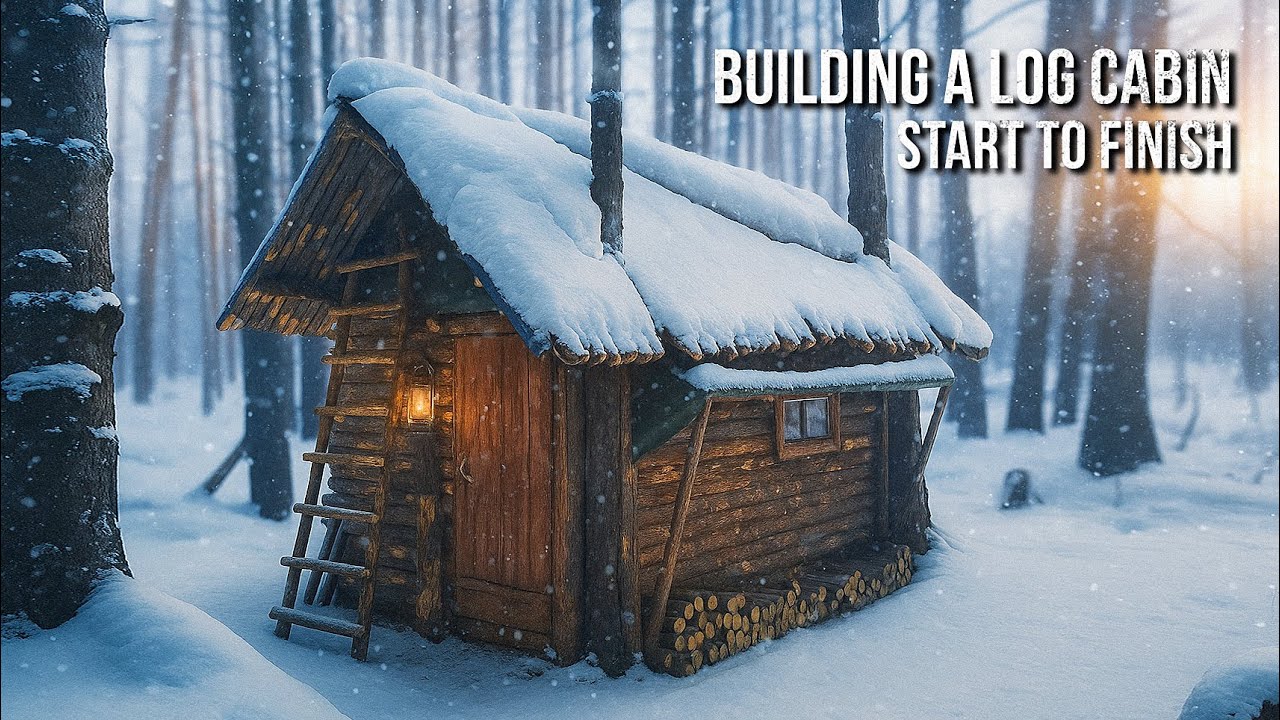 I build my first log cabin. From start to finish. 6 months in 40