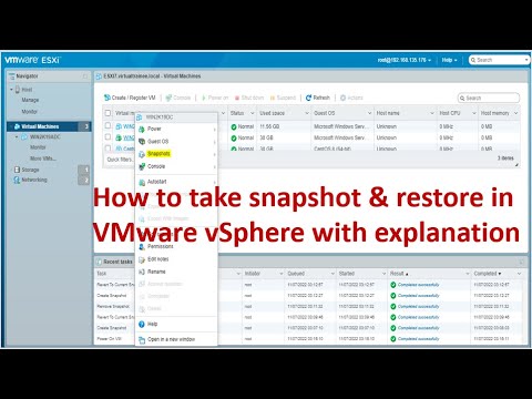 How to take  virtual machine snapshot and restore in VMware vSphere ? | Snapshot explanation in ESXi