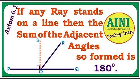 If any ray stands on a line then the sum of Adjacent Angles so formed is 180.