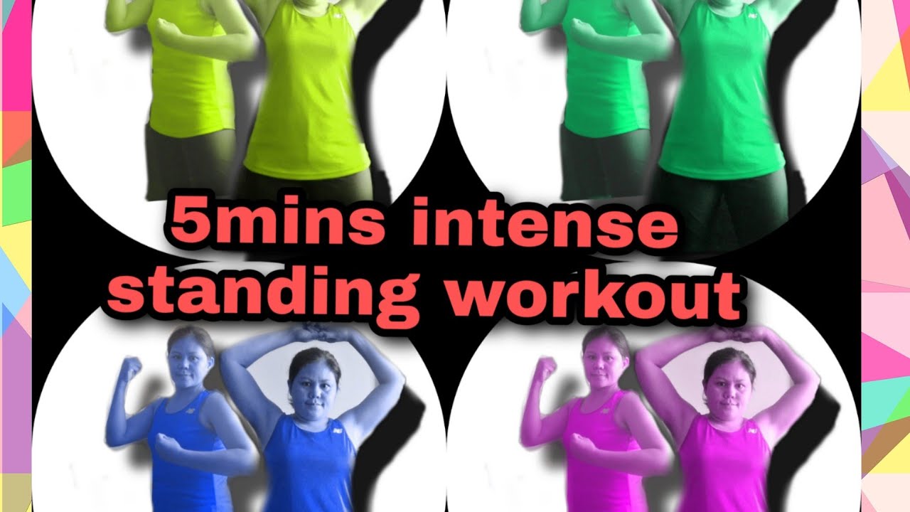 5mins intense standing workout burning fats YouTube