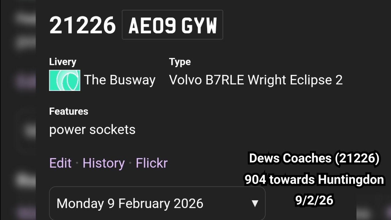 Dews Coaches: Wrightbus Eclipse 2 Volvo B7RLE D7E 7.2L/ZF AE09 GYW (21226)