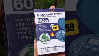 Multipurpose Data Cable Set 60W With Fast Charging Review - Tech Gadget Under 100 - Buy or Not?
