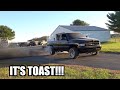 6SPEED CUMMINS DOES MASSIVE BURNOUT & DESTROYS CLUTCH!!!!