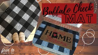 Dollar Tree Buffalo Check Mat | Farmhouse Decor
